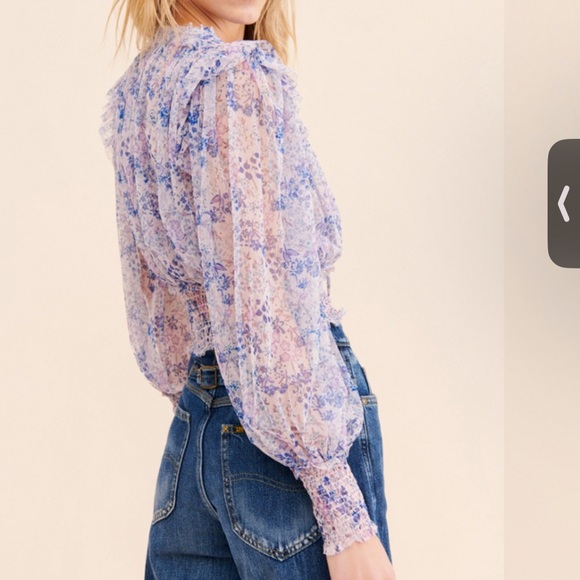 Free People Twyla Print Sheer Top - Picture 2 of 4